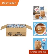 French Vanilla Liquid Coffee Creamer Singles - Non-Dairy Convenient 180 Count