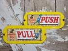VINTAGE MOUNTAIN DEW PORCELAIN SIGN OLD SODA BEVERAGE COLA DRINK DOOR PUSH PULL