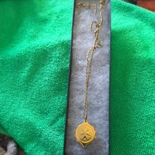 Gold Tone SOS  Talisman  Medical Alert  Pandant Malta  Cros On A Chain,48cm.