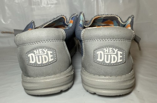 Hey Dude Wally Sox Triple Needle Blue Shadow Unisex Shoes Size Mens 6 Ladies 8 - Picture 3 of 8