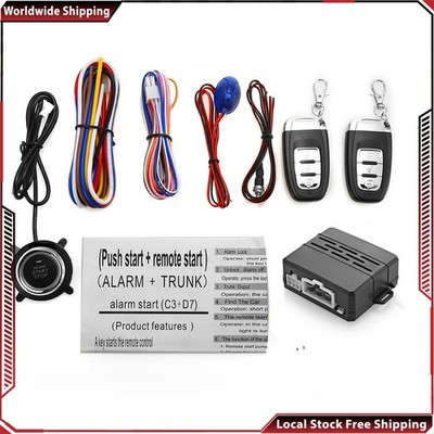 Car Keyless Entry Engine Start Alarm System Push Button Remote Starter Stop