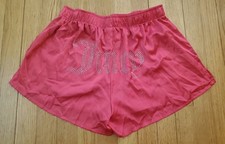 Juicy Couture Satin Sleep Shorts Burgundy Logo Waistband