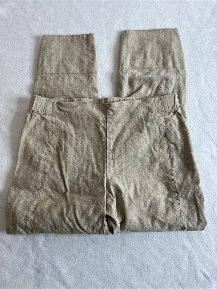 J Jill Linen Stretch Women's  XS Tan Pull On Pants - Image 4 of 4