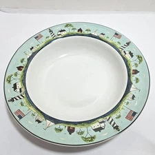 Sakura Coastal Breeze Warren Kimble Serving Pasta Bowl 14" Nautical Lighthouse