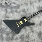 Eelctric guitar Explorer black color Gold hardwaer SS frets bone nut small pin b