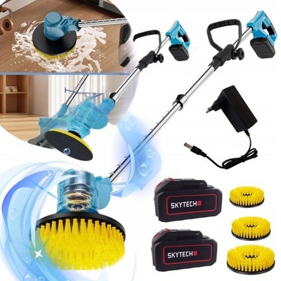 Akku Elektrische Reinigungsbürste 21V Teleskop Mop 6 Bürsten 2 Akkus Set