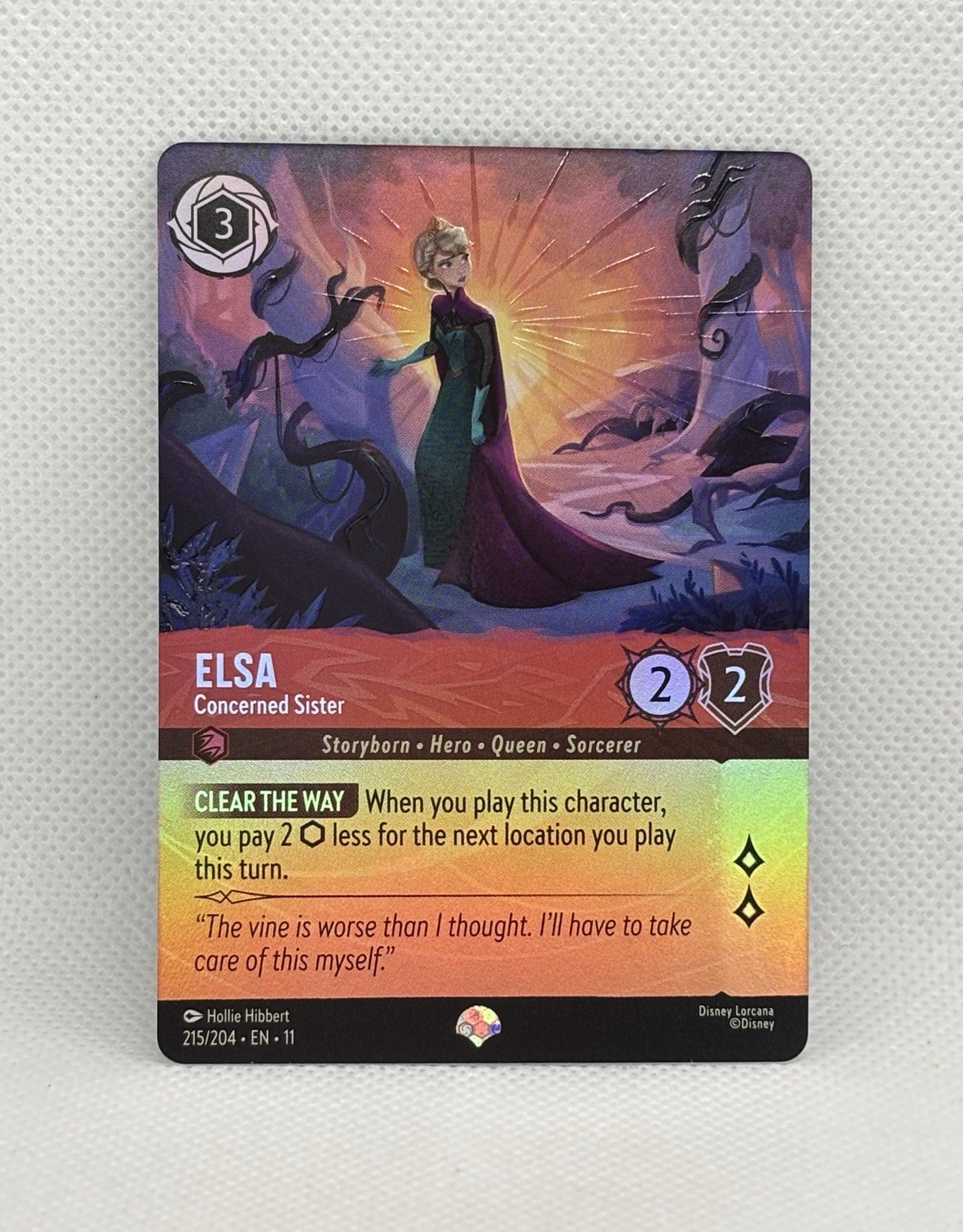 Disney Lorcana Elsa - Concerned Sister 215/204 Epic Foil Holo Winterspell