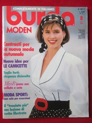 BURDA MODEN MIT MODELLKARTEN 8 1989 [G236]