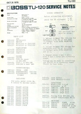 Boss TU-120 Chromatic Tuner Original Service Manual and Schematics Booklet