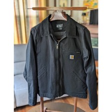 Carhartt 106234 Rugged Flex Relaxed Fit Detroit Jacket Black Blanket Lined SizeM