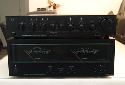Onkyo M-5060 Power Amplifier + Onkyo P-3060 Preamplifier Dual Super Servo