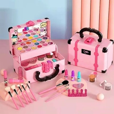 Children Makeup Cosmetics Pretend Playing Box Princess Make Up Girl Toy Play Set
