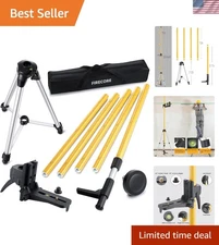 12 Ft Adjustable Telescoping Laser Level Pole with Tripod & Mounting Bracket