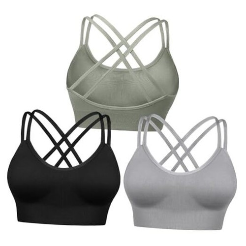 Women's Sports Bra High Support Cross Back Yoga Bra Sexy Wireless Padded Bras