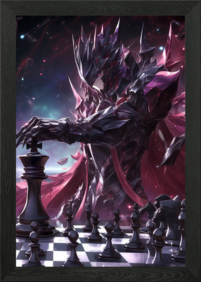 Dark Knight Chess Master Framed Wall Art Poster Canvas Print Picture