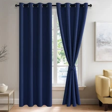 JIUZHEN Blackout Curtains with Tiebacks - Thermal, Light Blocking, Noise Reducin