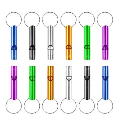12 pcs Emergency Whistle with Key Chain, Aluminum Extra Loud Safety Survival