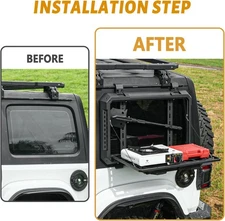 Rear Window Storage Tactical Table Molle Panel For 2018-24 Jeep Wrangler JL JLU