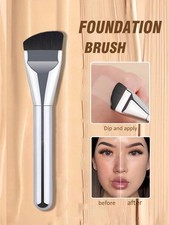 Silver Foundation Brush Angled Flat Top For F...