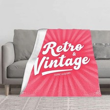 Durable Soft  Warm Flannel Blanket - Cozy Retro Design for Sofa Travel Bed