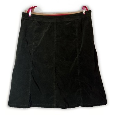 Dk Green Sz 18 Corduroy Midi Skirt Stretch Y2K Witchy Whimigoth Dark Academia