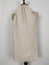 FENDI genuine vintage silk Ivory Cashmere wrap shawl winter scarf scarves