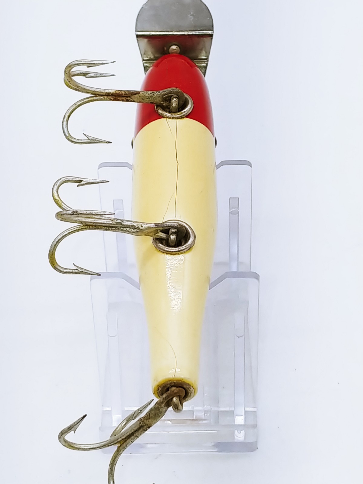 NICE Vintage Creek Chub Pikie 702 Wood Fishing Lure Glass Eyes !!