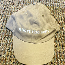 Men s Beige Cotton Twill Adjustable Baseball Cap "abort the court" Solid