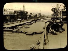 Magic Lantern Slide Port Siad Egypt Egyptian  Antique Photography  C1900 S73