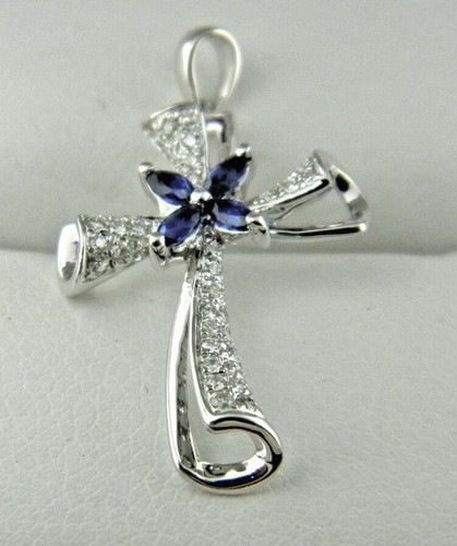 Sapphire Cross Pendant 