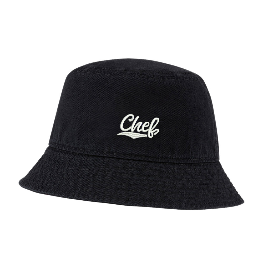 Stylish Washed Cotton Bucket Hat for Men & Women with Chef Embroidery