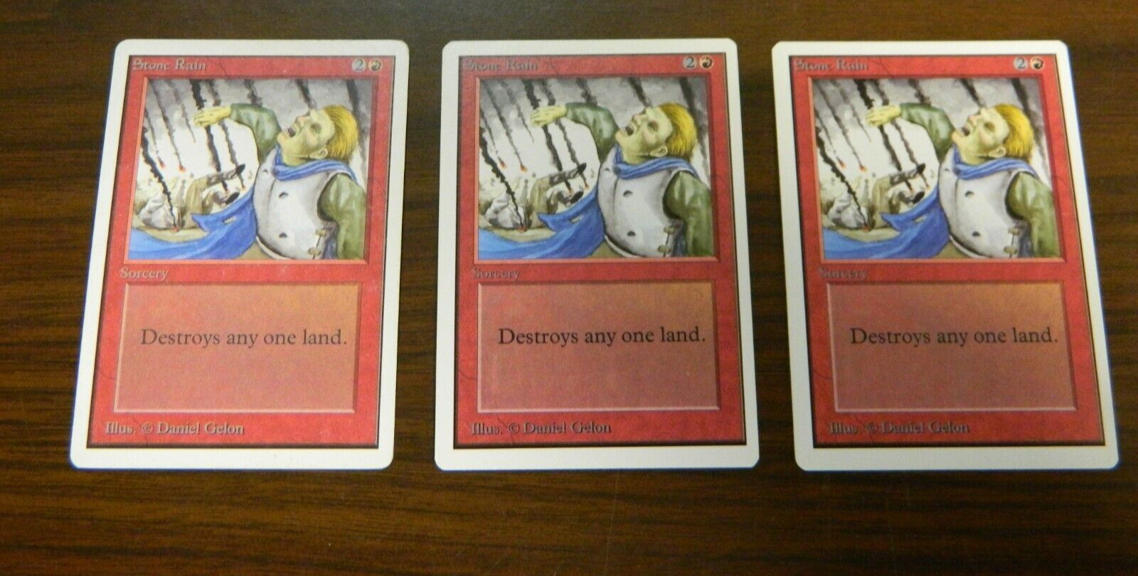 MTG Magic The Gathering Unlimited Stone Rain x3 LP  - MP Condition #1