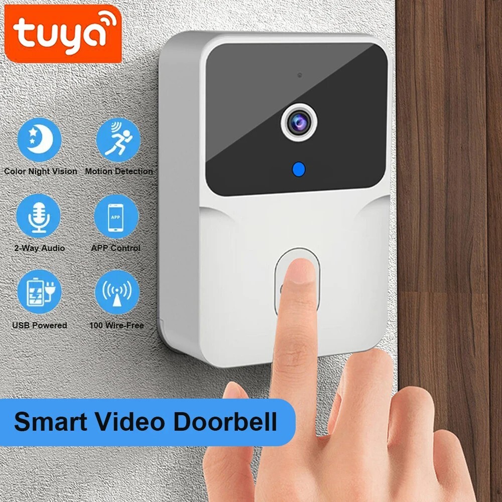 Wireless WiFi Video Doorbell with HD Camera and IR Alarm for Smart Home Security-image