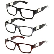 Squared Clear Lens Fashion Glasses Bold Frame Thick Temples