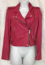 Iro Jacket Bot Pink Leather Ashville Moto Jacket Size O