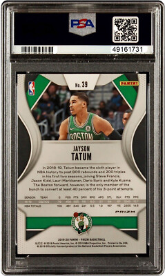 JAYSON TATUM 2019 PANINI PRIZM CHOICE TIGER STRIPE POP 4 PSA 10
