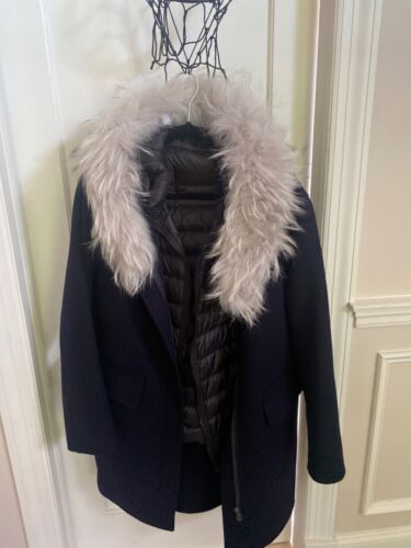 Wool coat with removable puffer insert, beautiful 
