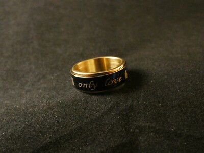 Only Love Ring 24 Karat Vergoldet Edelstahl Gold Blau Damen Liebe