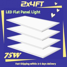4 Pack 2x4 Ft LED Panel Light Drop Ceiling Flat 5000K Recessed Troffer Fixture