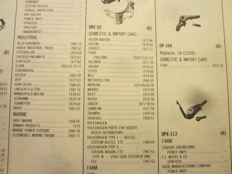 Винтажный комплект точек зажигания Jaguar Lotus Sunbeam MG Triumph VW DPE92 - Изображение 2 из 2