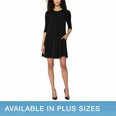 ladies black swing dress Leota Ladies' groupColor_Ivory