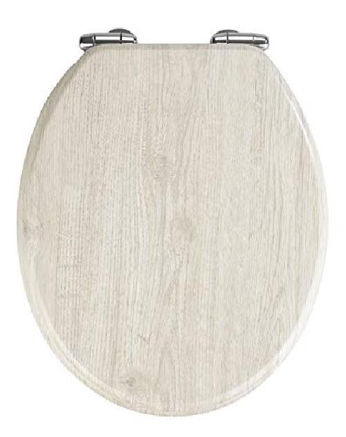 WENKO Sedile WC Quercia grigio - chiusura ammortizzata, MDF, 35.5 x 42 cm, Grigi
