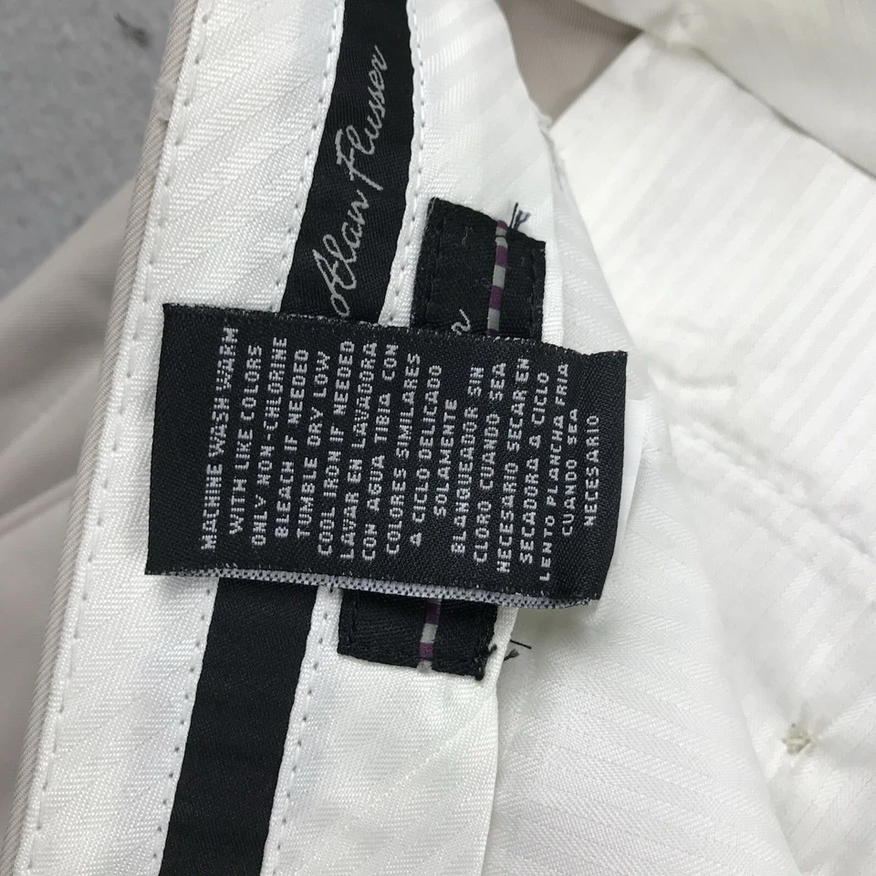 Pantalones de golf Alan River para hombre 42X30 blanco roto plisados sin puños de hierro absorbentes nuevos con etiquetas* Foto 4 de 4