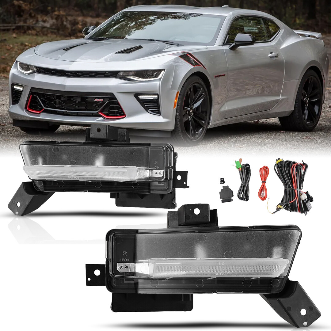 DRL For 2016 2017 2018 Chevy Camaro SS Fog Lights Front Bumper