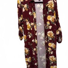 Floral Print Burgundy Button up