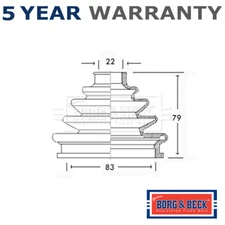 Borg & Beck Front Rear Left Inner Outer CV Joint Boot Set Fits A4 850 V70 Passat