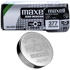 1 x Maxell 377 D377 AG4 SR66 SR626SW Watch Battery