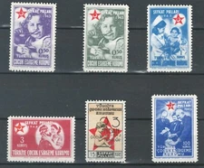 TURKEY EUROPE 1943 RED CRESENT/CROSS TAX SET MNH Sc# RA64-RA69 STAMP LOT(TUR 56)