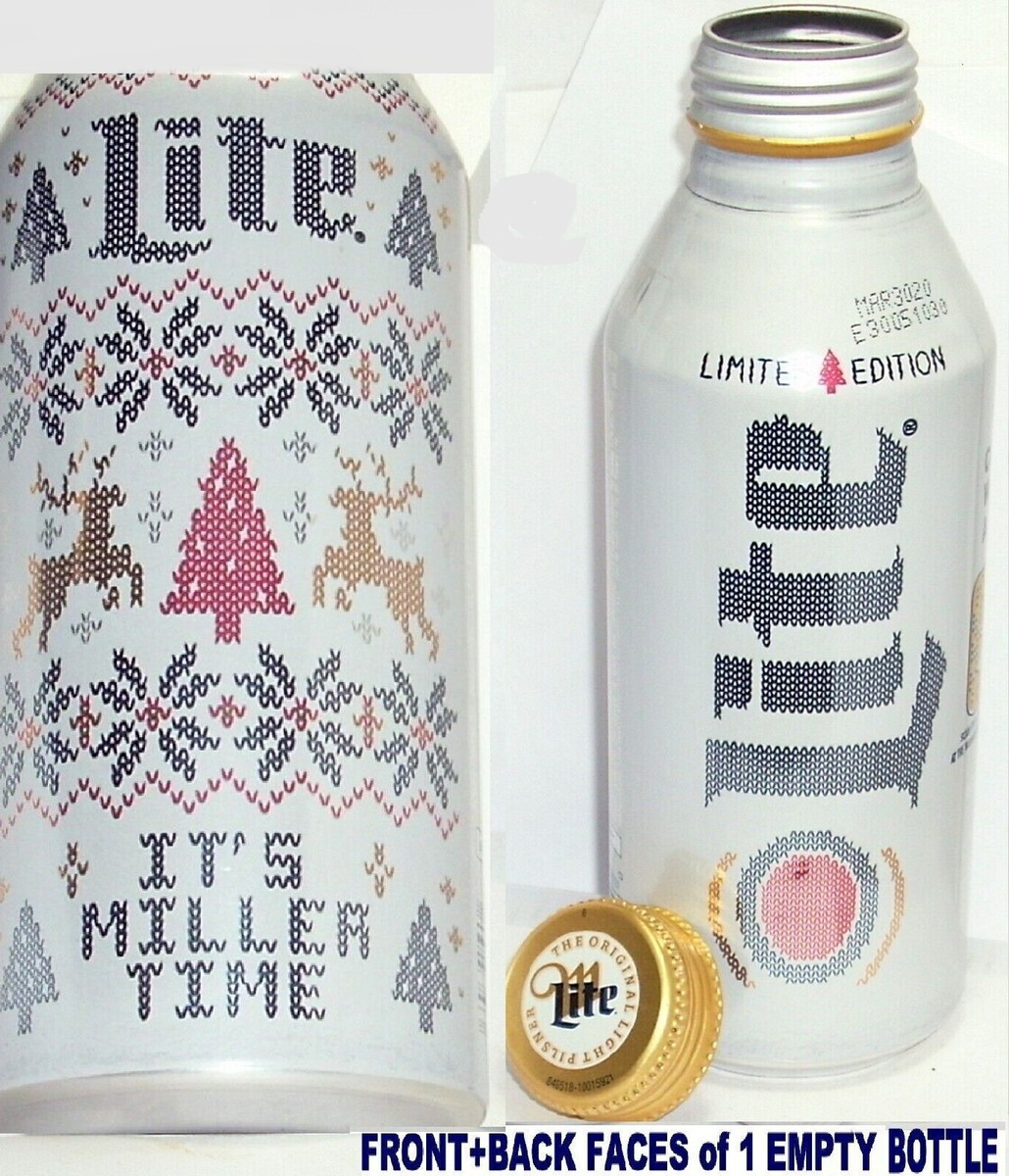 2019 ALUMINUM BOTTLE-CAN MILLER TIME LITE BEER HOLIDAY
