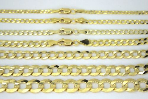 AUTHENTIC 10K SOLID GOLD CUBAN LINK CHAIN NECKLACE MEN WOMEN 2.5mm~10mm 16"~30"
